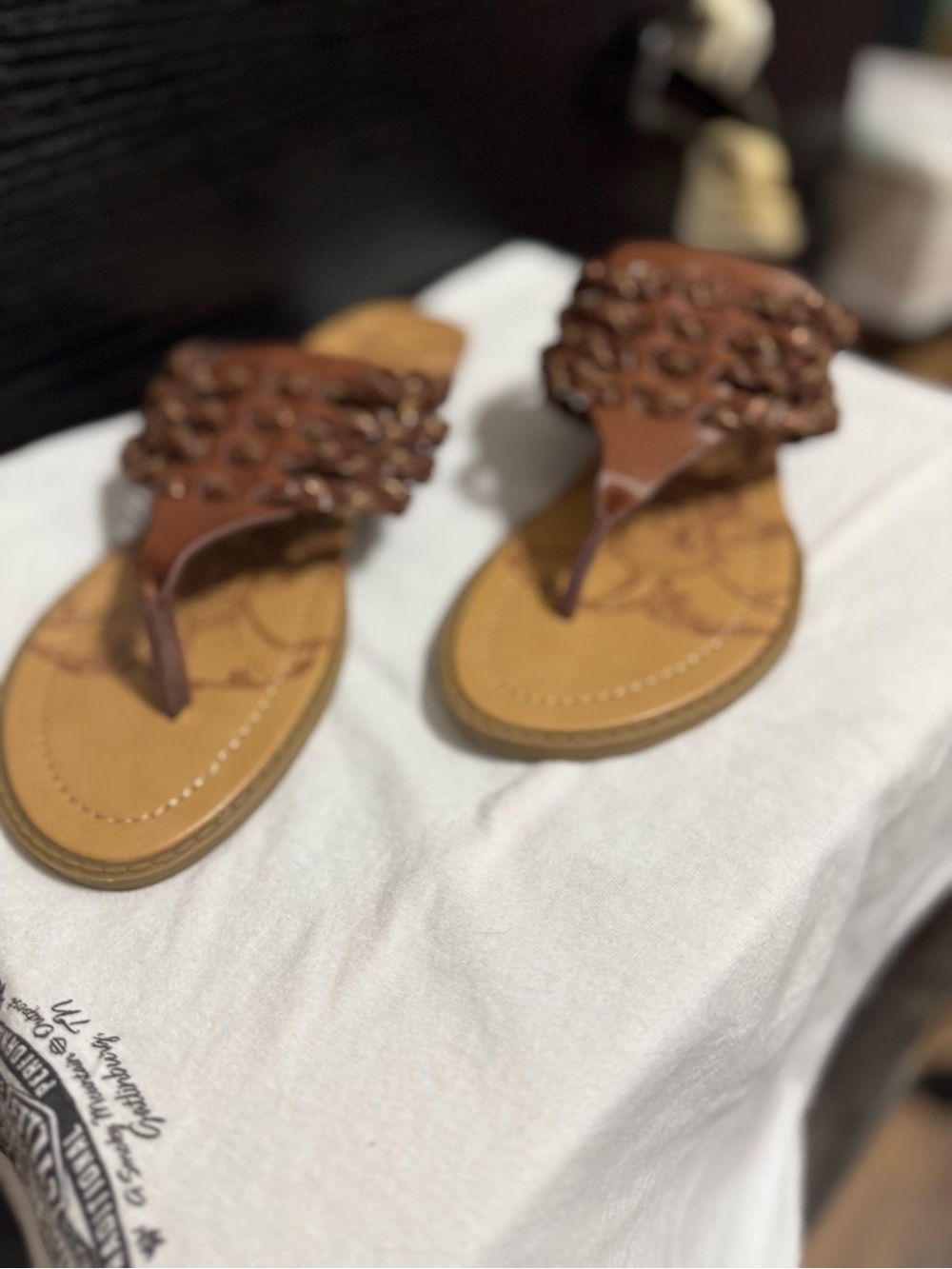 Blowfish Brown Leather Braided Thong Sandals